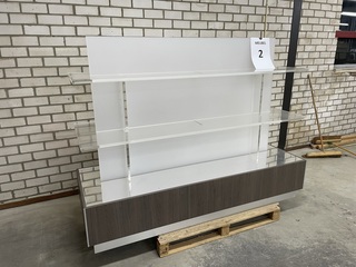 Presentatiemeubel vrijstaand, houtdecor brown